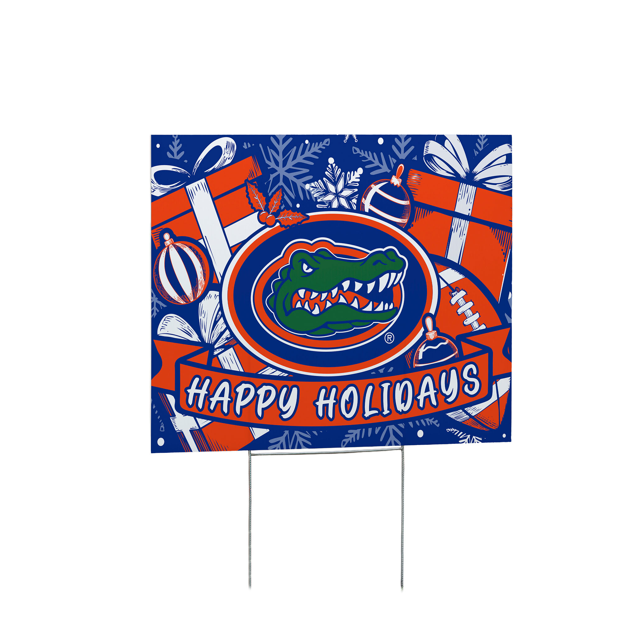Florida Gators 24" x 18" Happy Holidays Christmas Outdoor Staked Yard Sign