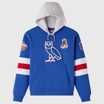 Men's OVO x NHL  Blue New York Rangers Fleece Hoodie