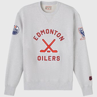 Men's OVO x NHL  Heather Gray Edmonton Oilers Fleece Sweatshirt
