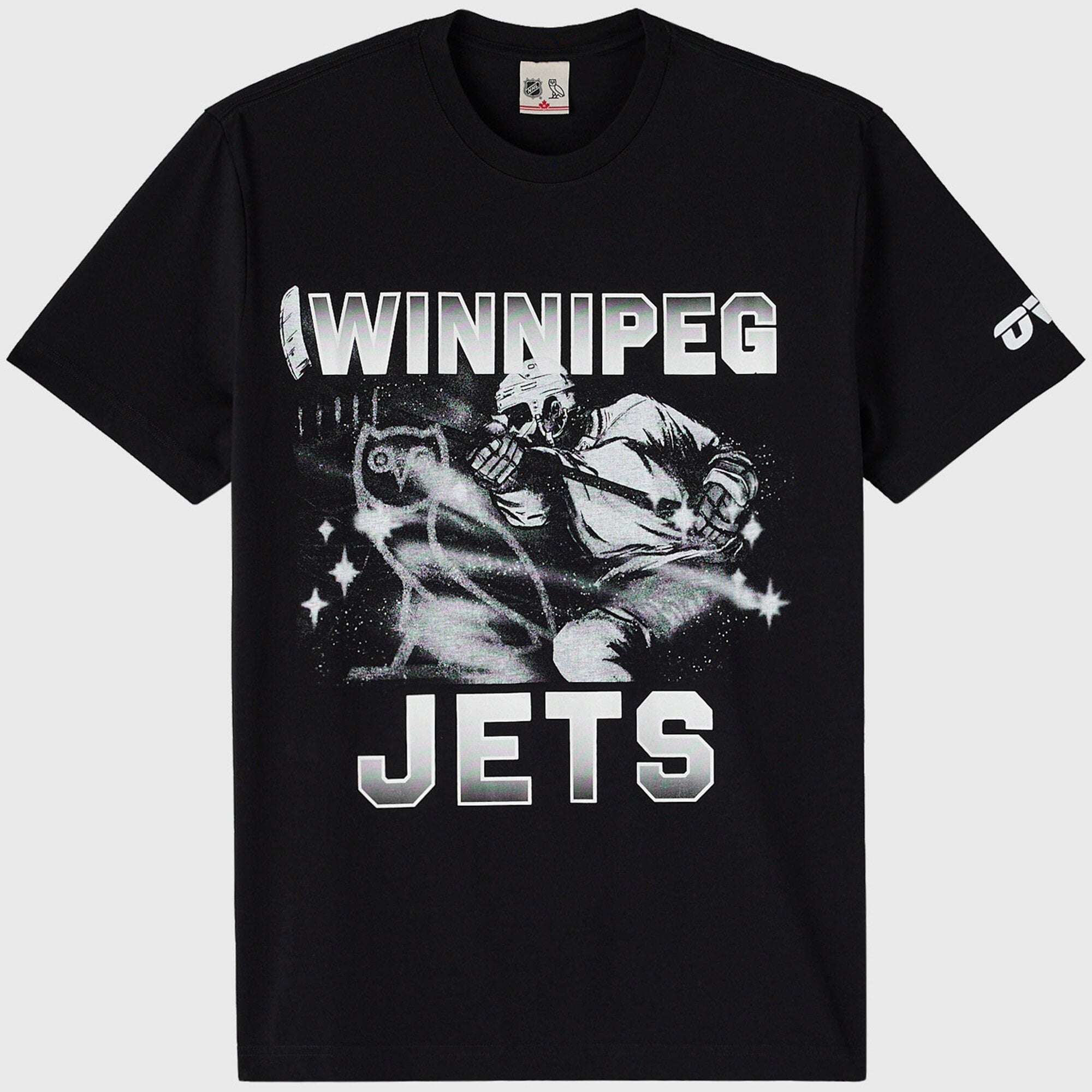 Men's OVO x NHL Black Winnipeg Jets Graphic T-Shirt