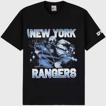Men's OVO x NHL  Black New York Rangers Graphic T-Shirt