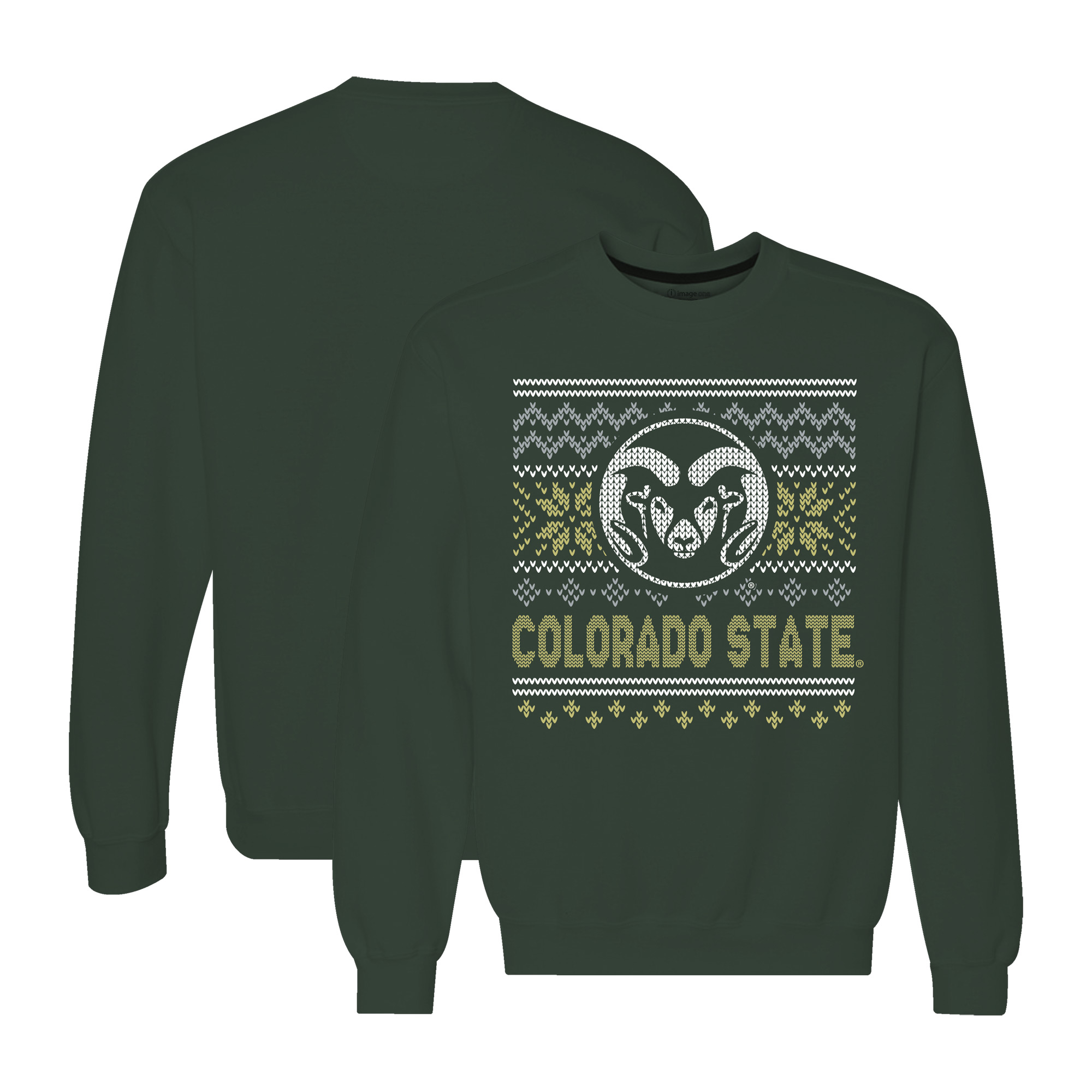 Men’s Green Colorado State Rams Holiday Fleece Crewneck Sweatshirt