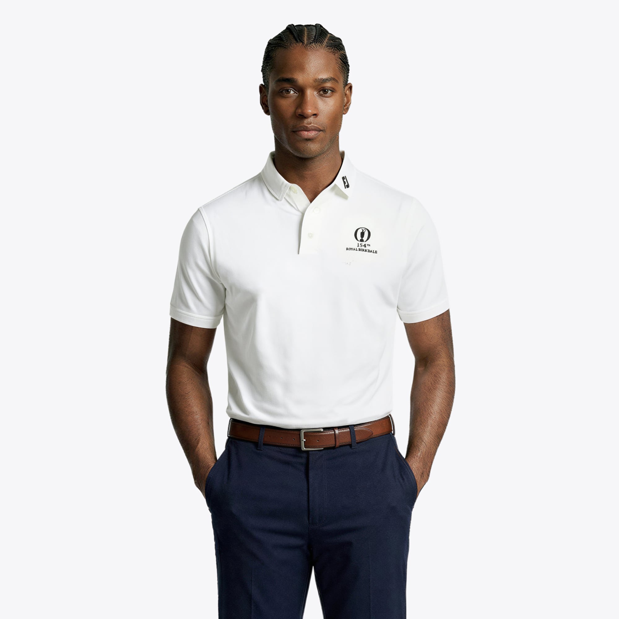 Polo The 154th Open Royal Birkdale FootJoy Stretch Pique - Bianco
