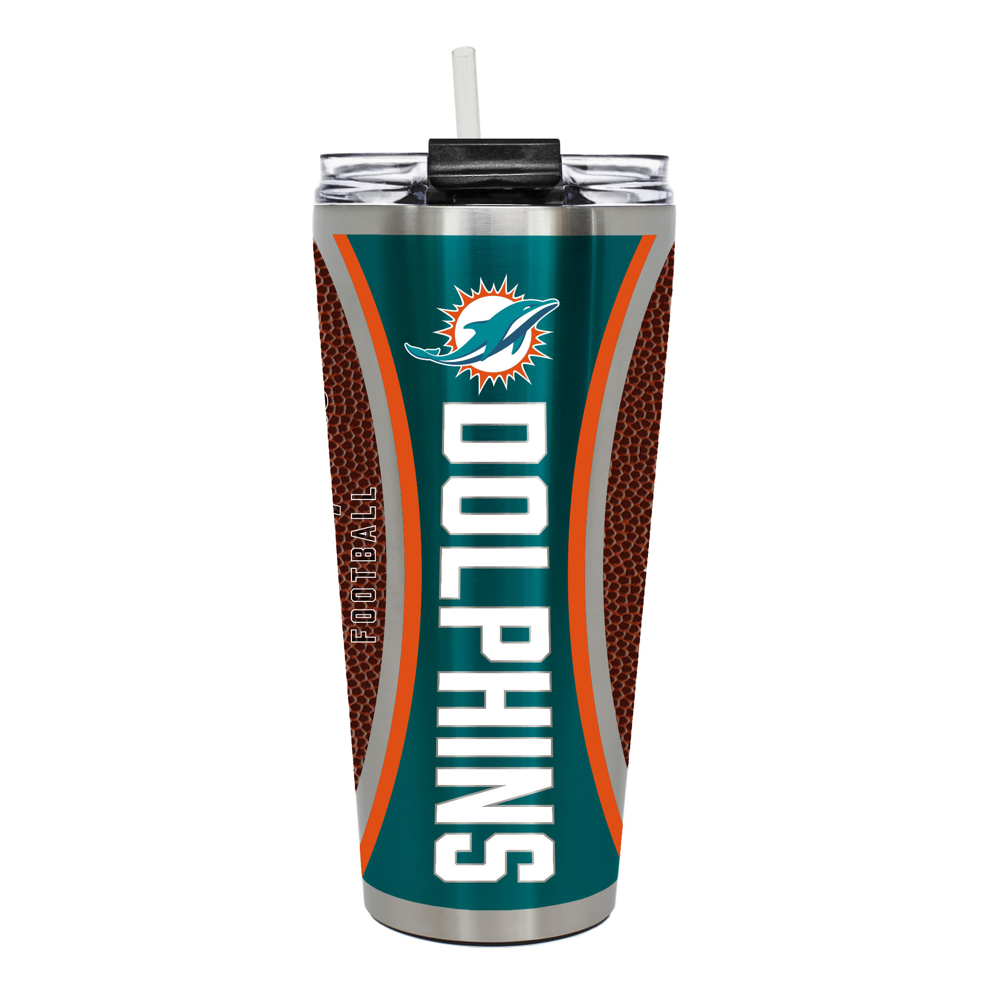 Miami Dolphins 32oz. Big Slim Game Ball Travel Tumbler