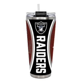 Las Vegas Raiders 32oz. Big Slim Game Ball Travel Tumbler