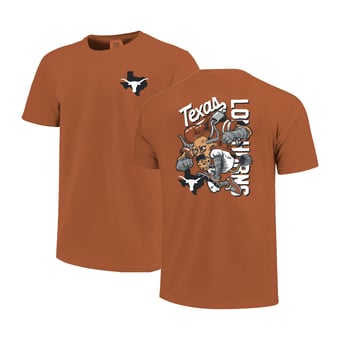 Men's Burnt Orange Texas Longhorns Sketched Mascot Comfort Colors T-Shirt