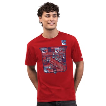 Men's Starter  Red New York Rangers Logo Collage T-Shirt