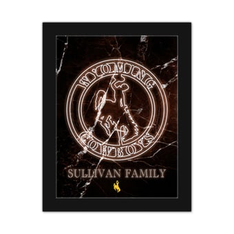 Wyoming Cowboys Personalized 12" x 16" Framed Art Print