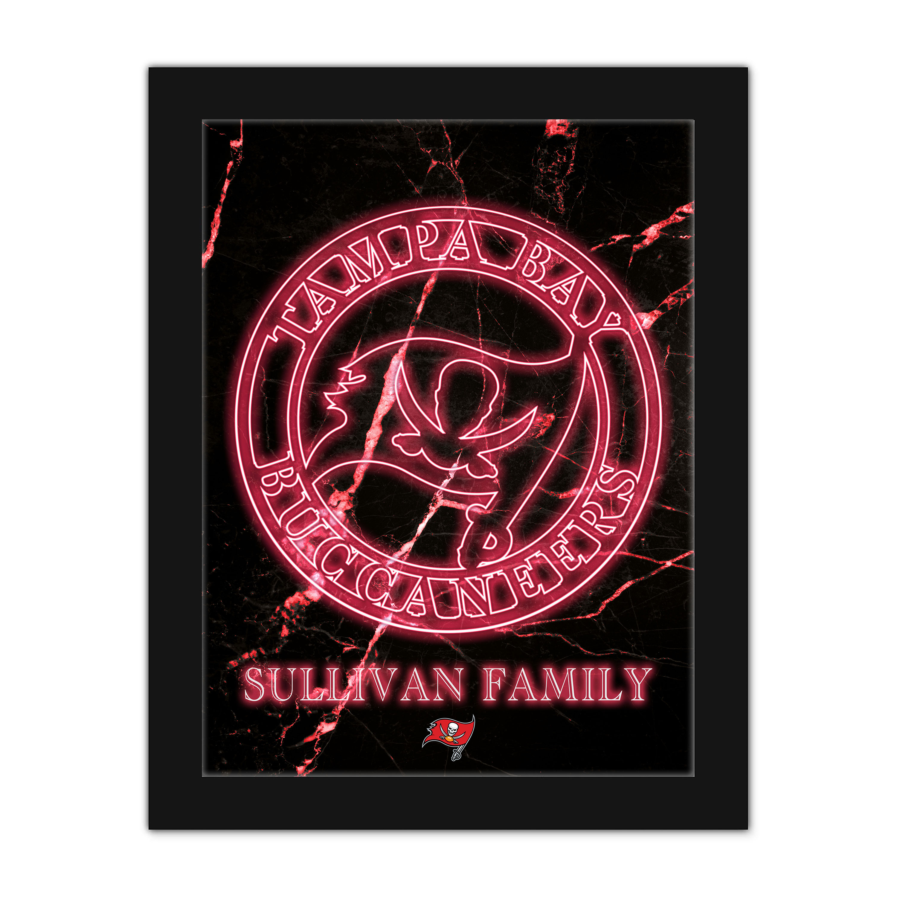 Tampa Bay Buccaneers Personalized 12" x 16" Framed Art Print