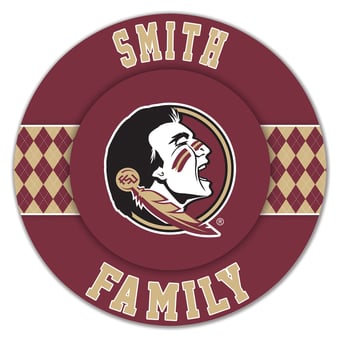 Florida State Seminoles 16" Personalized Circle Wall Art