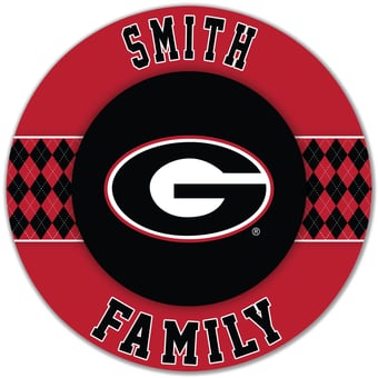Georgia Bulldogs 16" Personalized Circle Wall Art