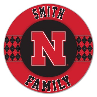 Nebraska Huskers 16" Personalized Circle Wall Art