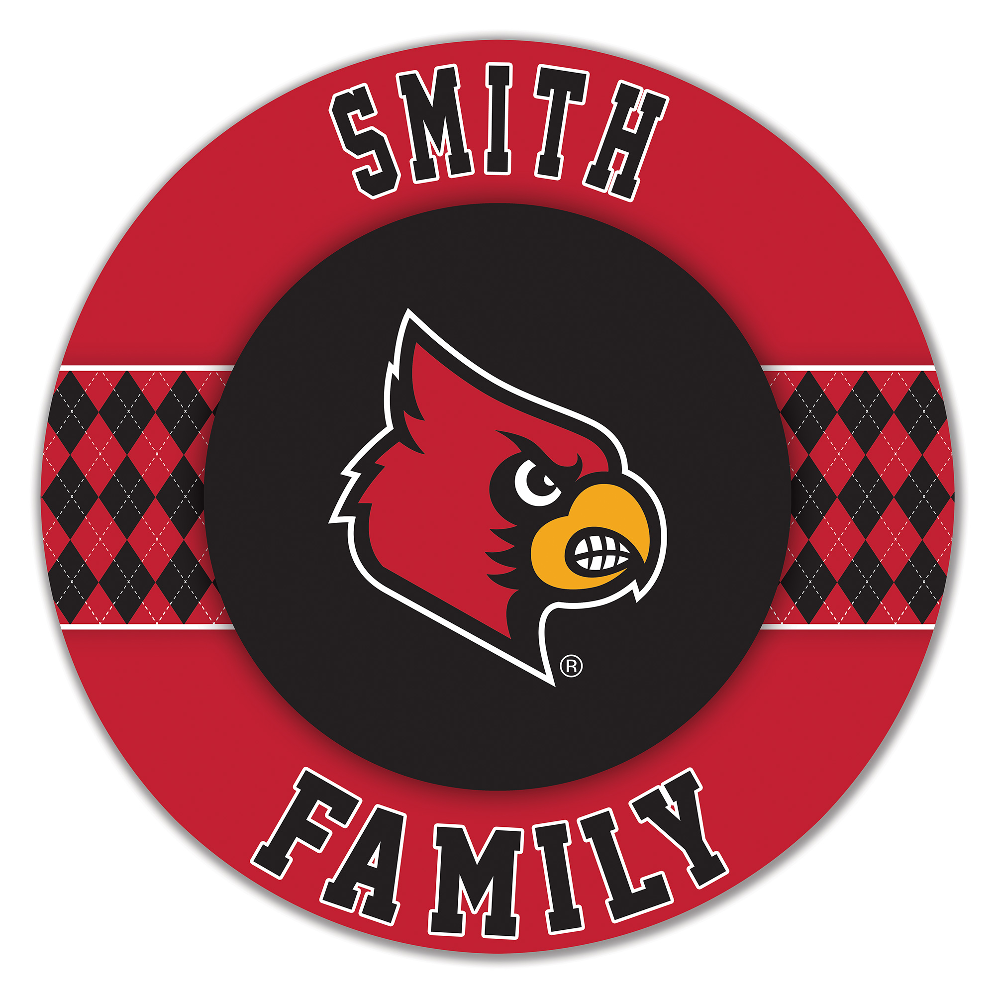Louisville Cardinals 16" Personalized Circle Wall Art