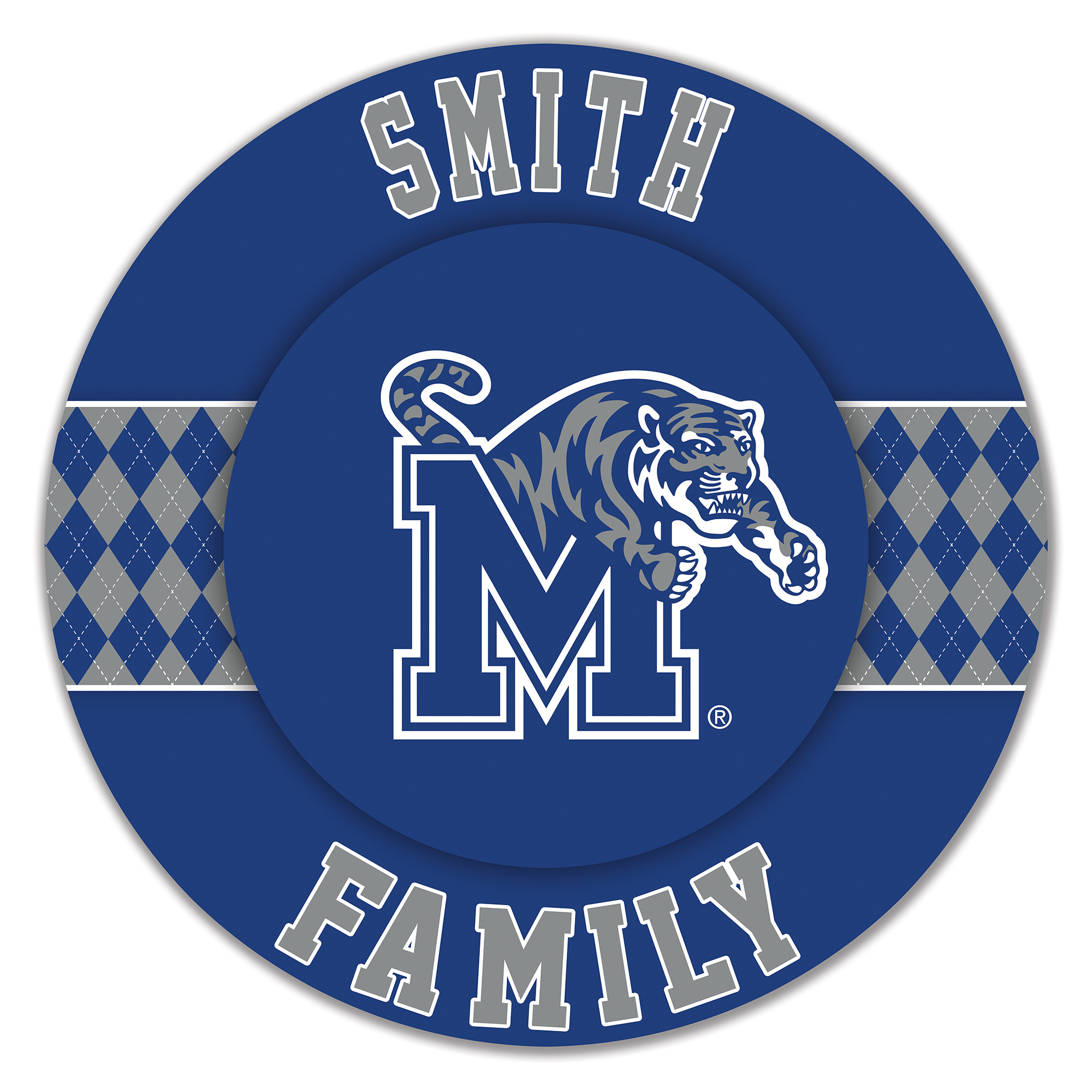 Memphis Tigers 16" Personalized Circle Wall Art