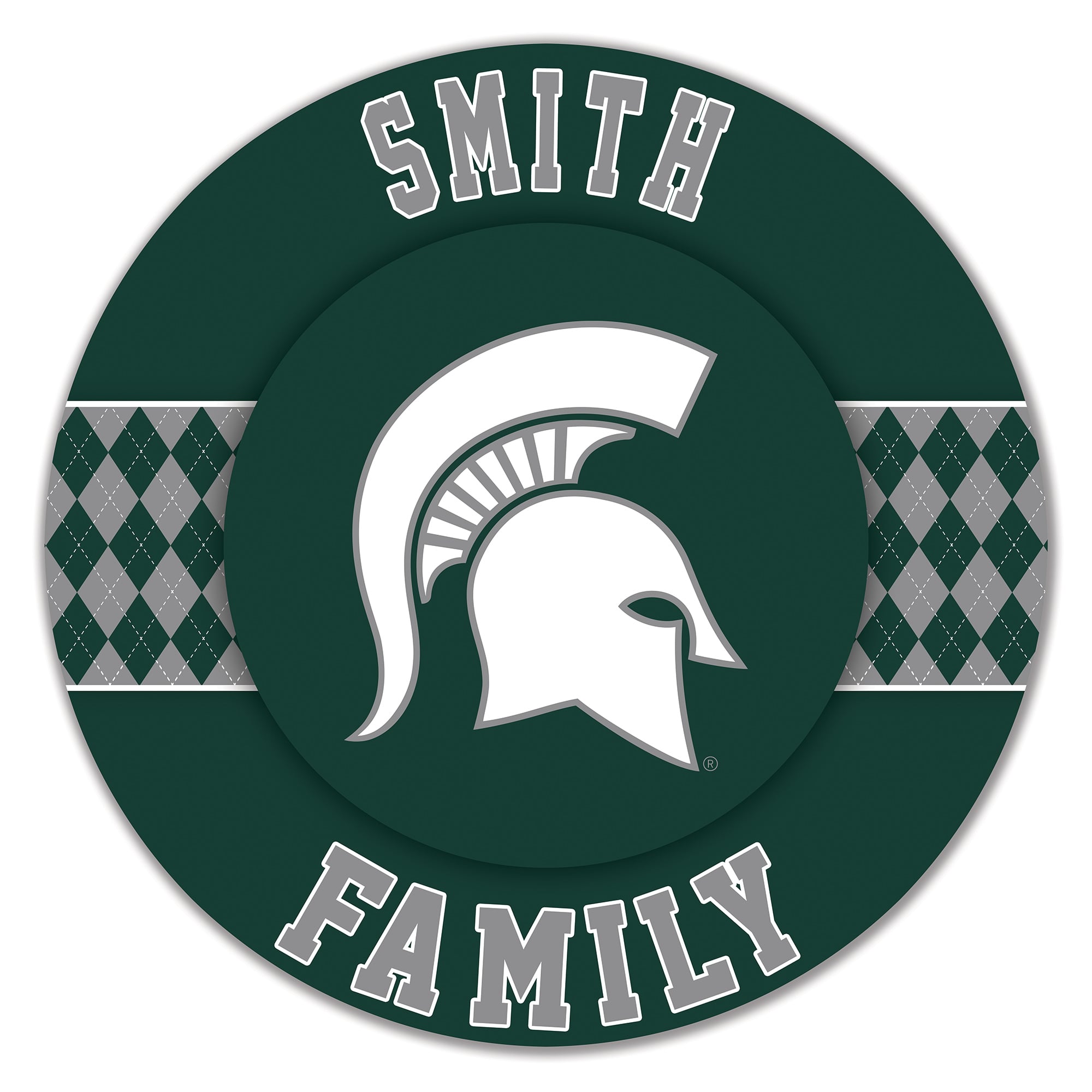 Michigan State Spartans 16" Personalized Circle Wall Art