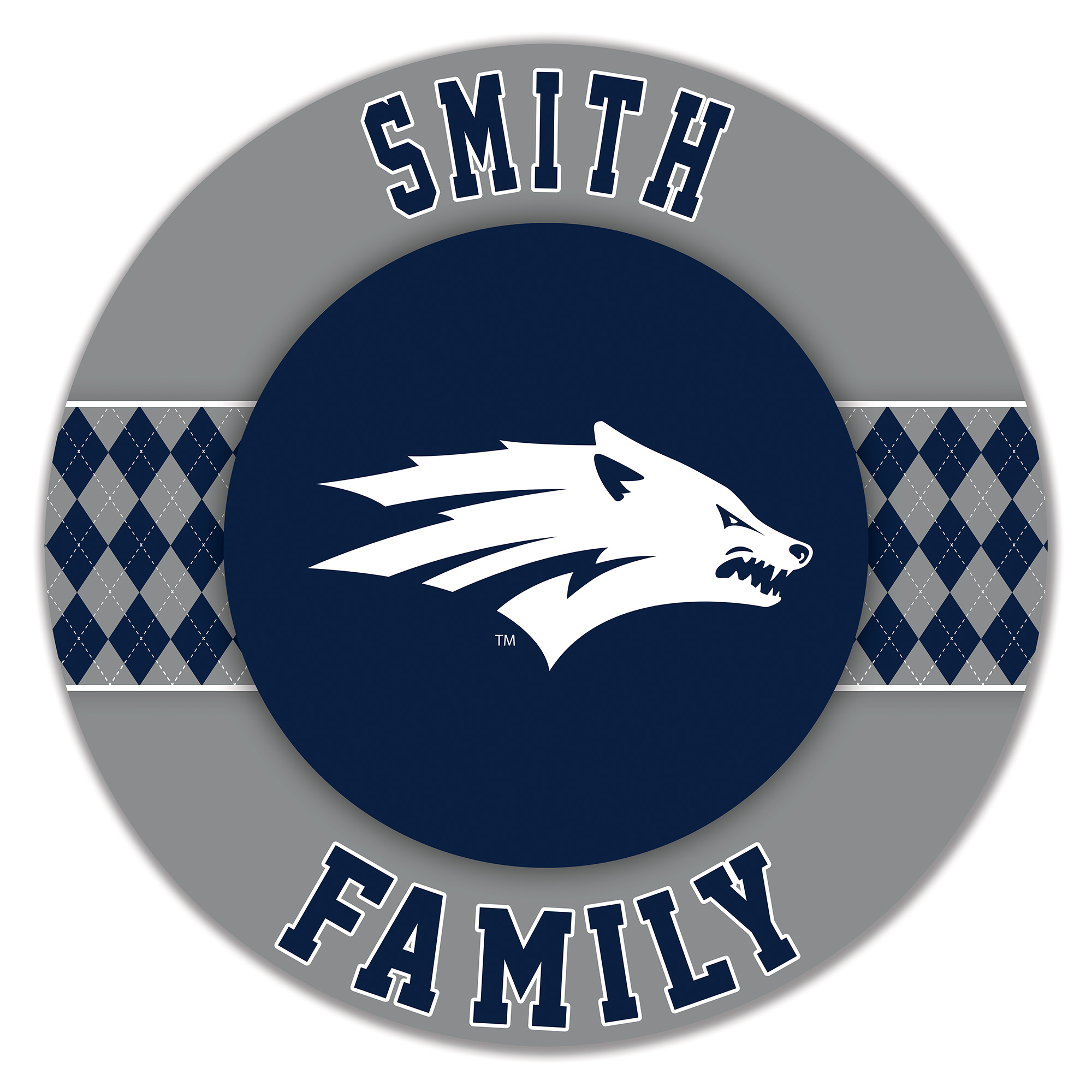Nevada Wolf Pack 16" Personalized Circle Wall Art