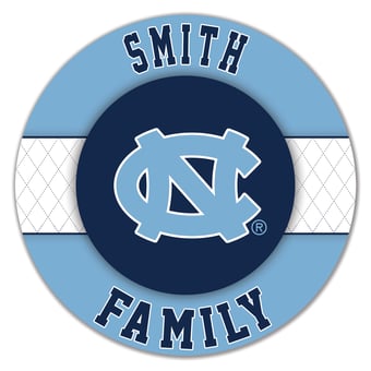 North Carolina Tar Heels 16" Personalized Circle Wall Art
