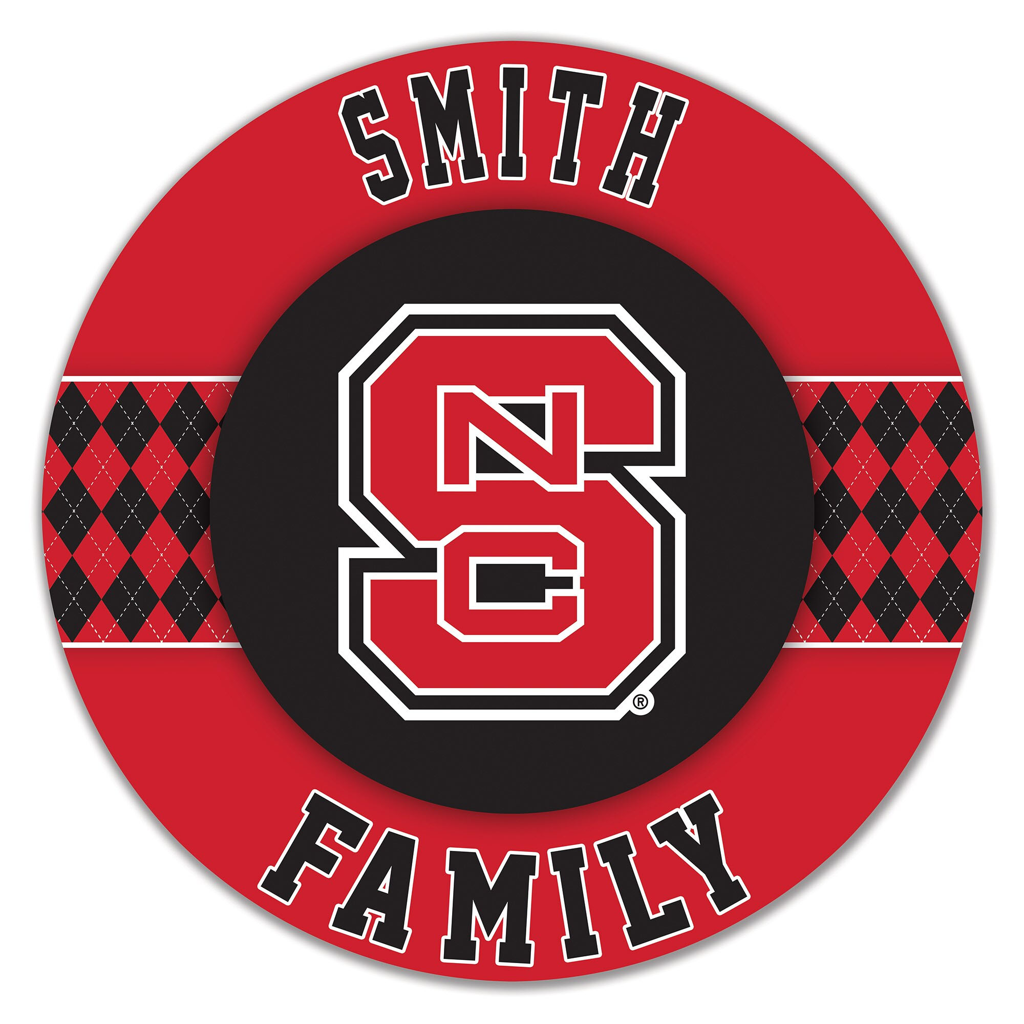 NC State Wolfpack 16" Personalized Circle Wall Art
