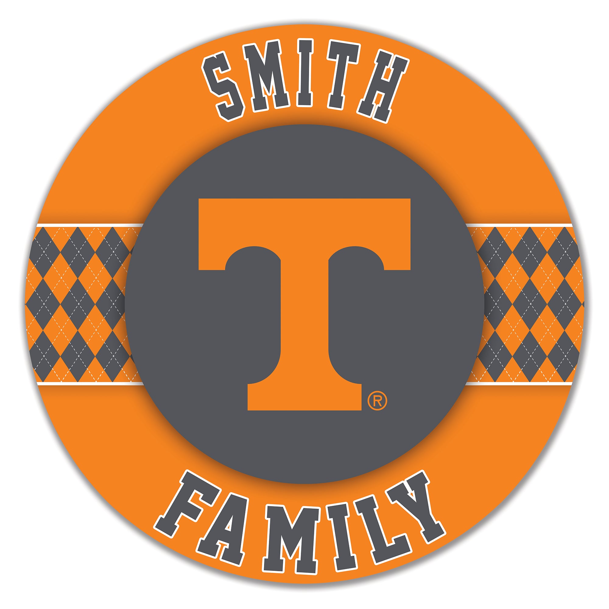 Tennessee Volunteers 16" Personalized Circle Wall Art