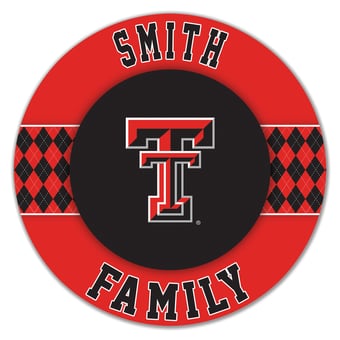 Texas Tech Red Raiders 16" Personalized Circle Wall Art