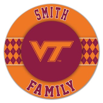Virginia Tech Hokies 16" Personalized Circle Wall Art