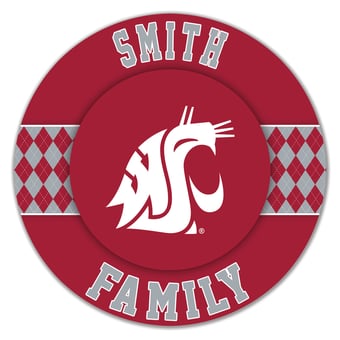 Washington State Cougars 16" Personalized Circle Wall Art