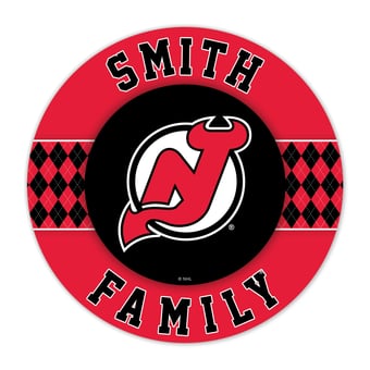 New Jersey Devils 16" Personalized Circle Wall Art