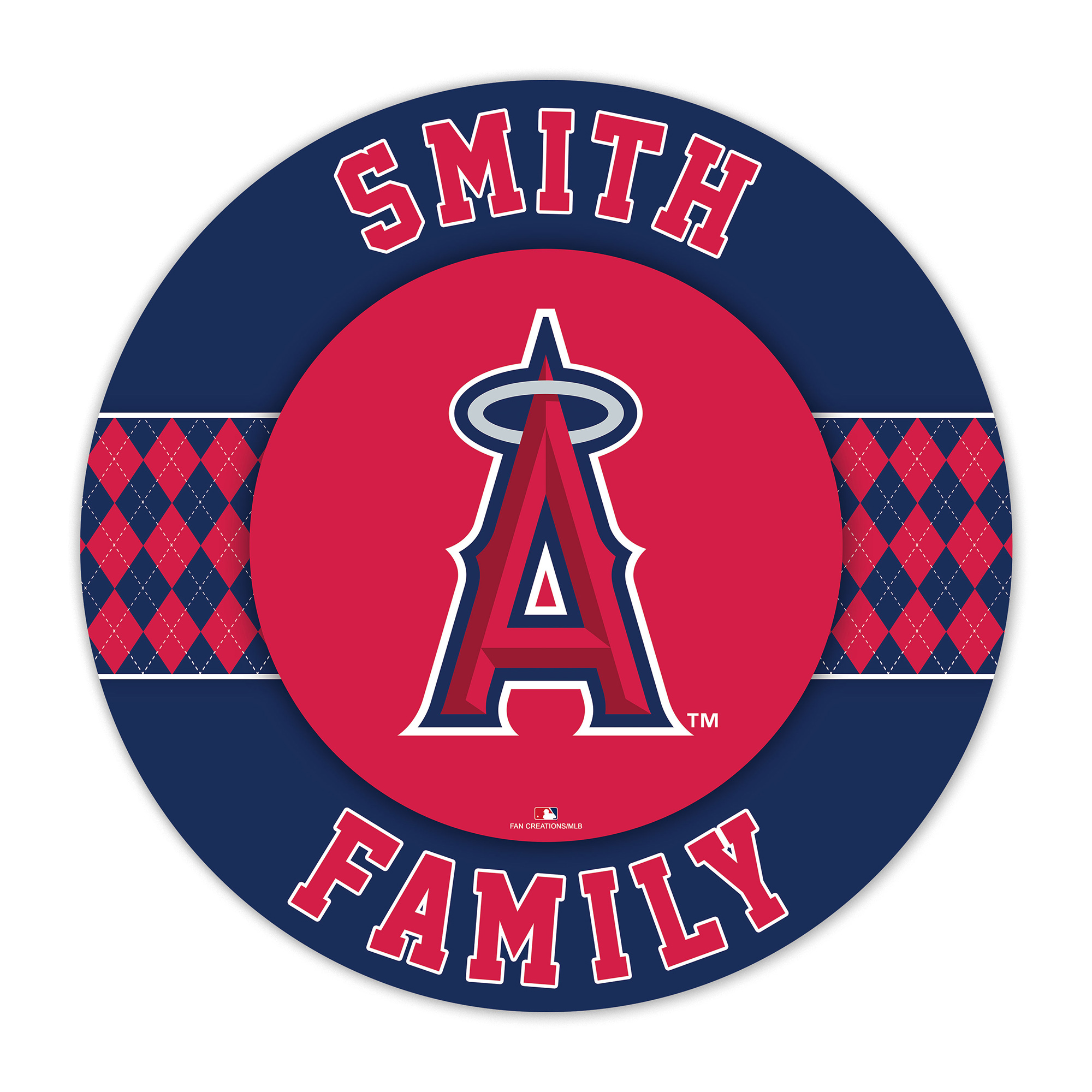 Los Angeles Angels 16" Personalized Circle Wall Art
