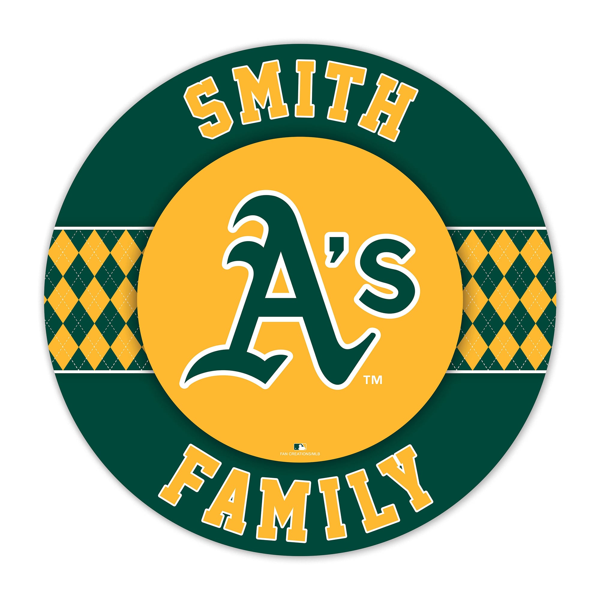 Athletics 16" Personalized Circle Wall Art