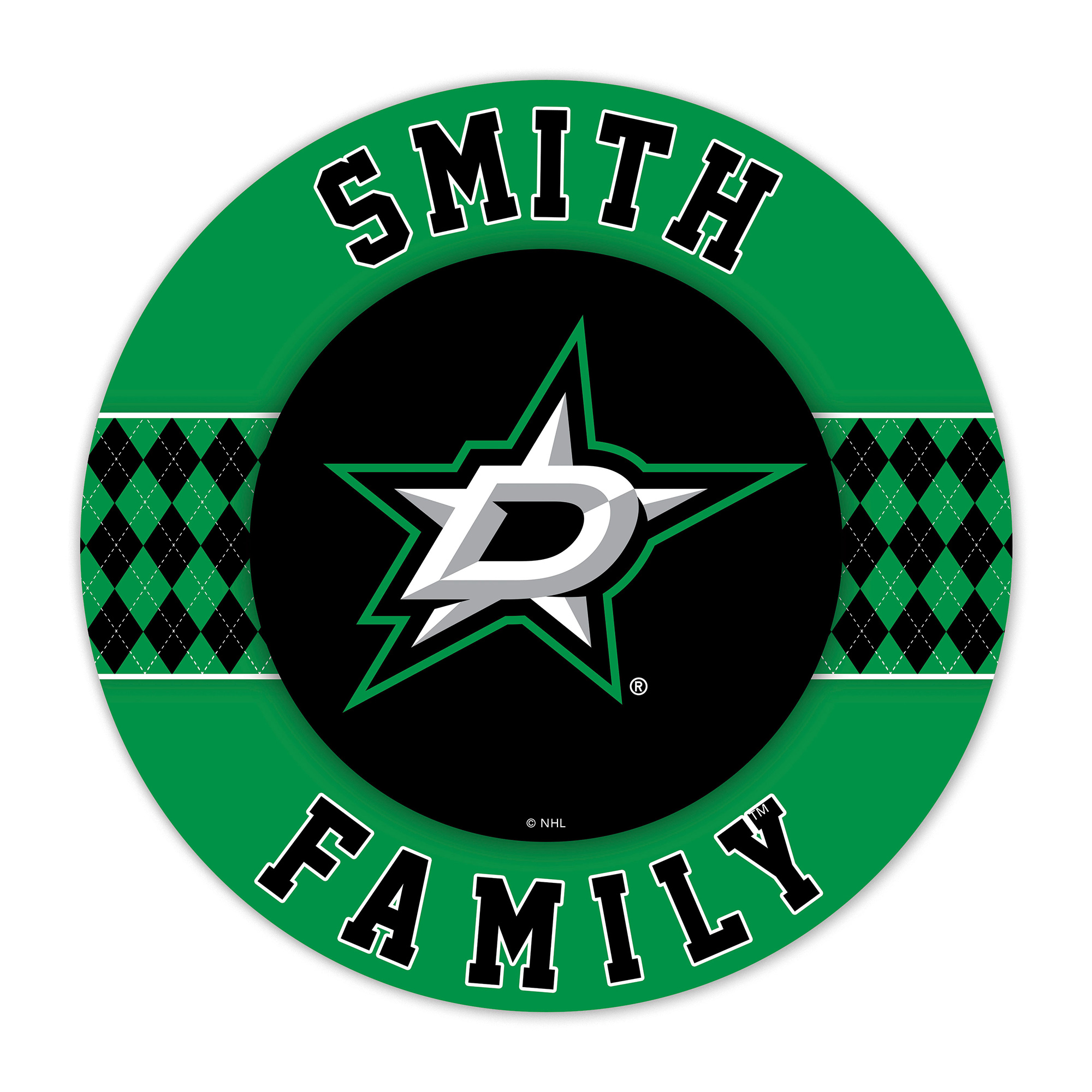 Dallas Stars 16" Personalized Circle Wall Art