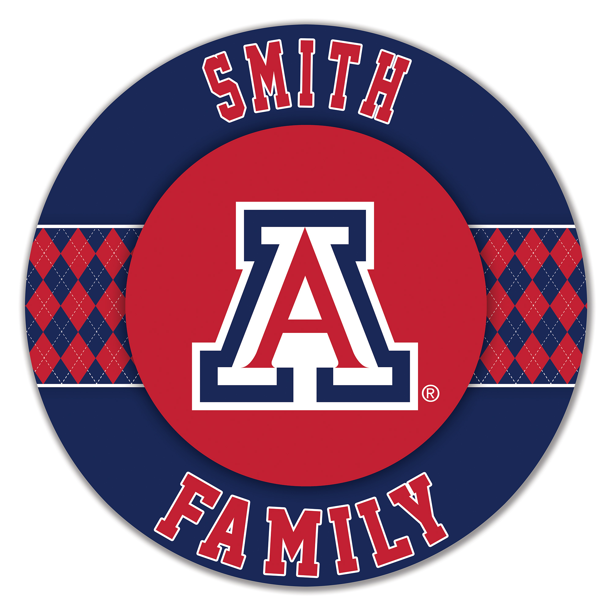Arizona Wildcats 16" Personalized Circle Wall Art