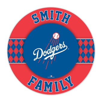 Los Angeles Dodgers 16" Personalized Circle Wall Art