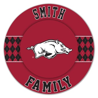 Arkansas Razorbacks 16" Personalized Circle Wall Art