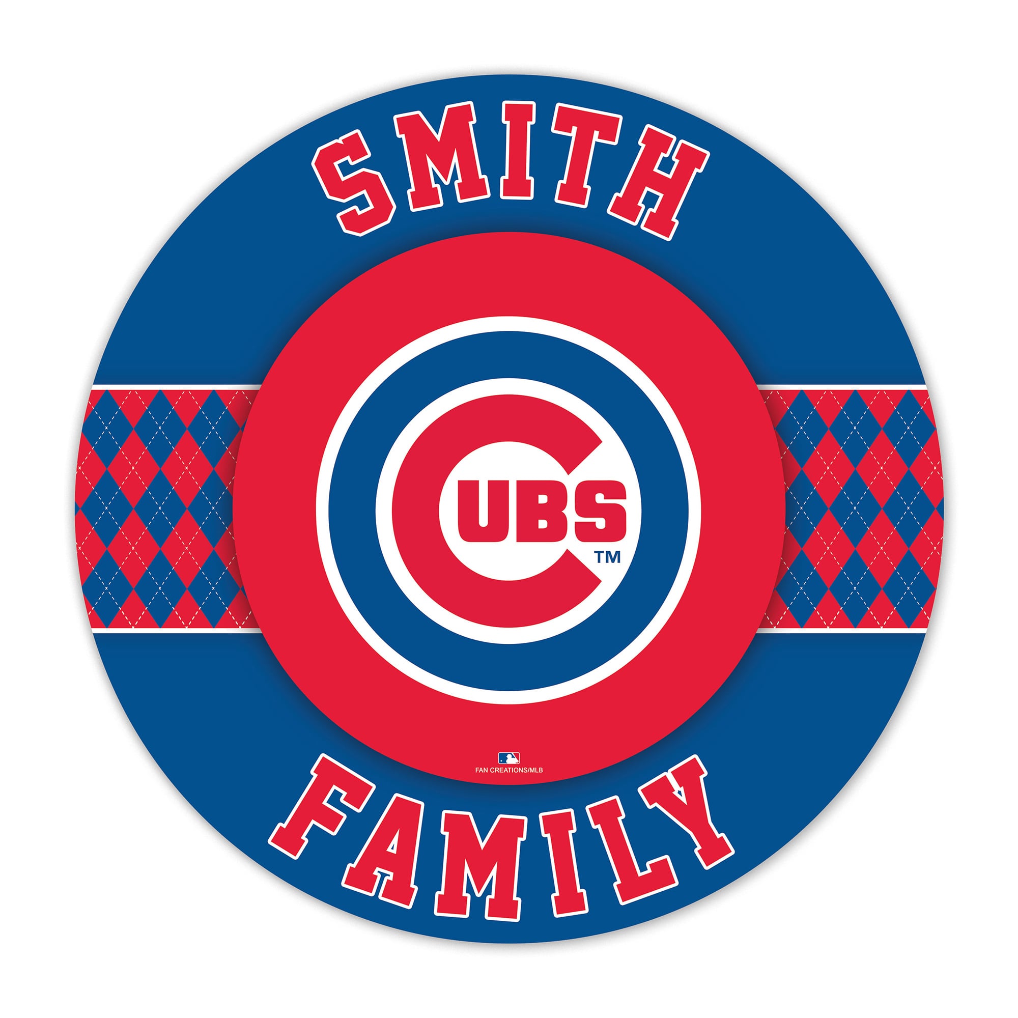 Chicago Cubs 16" Personalized Circle Wall Art