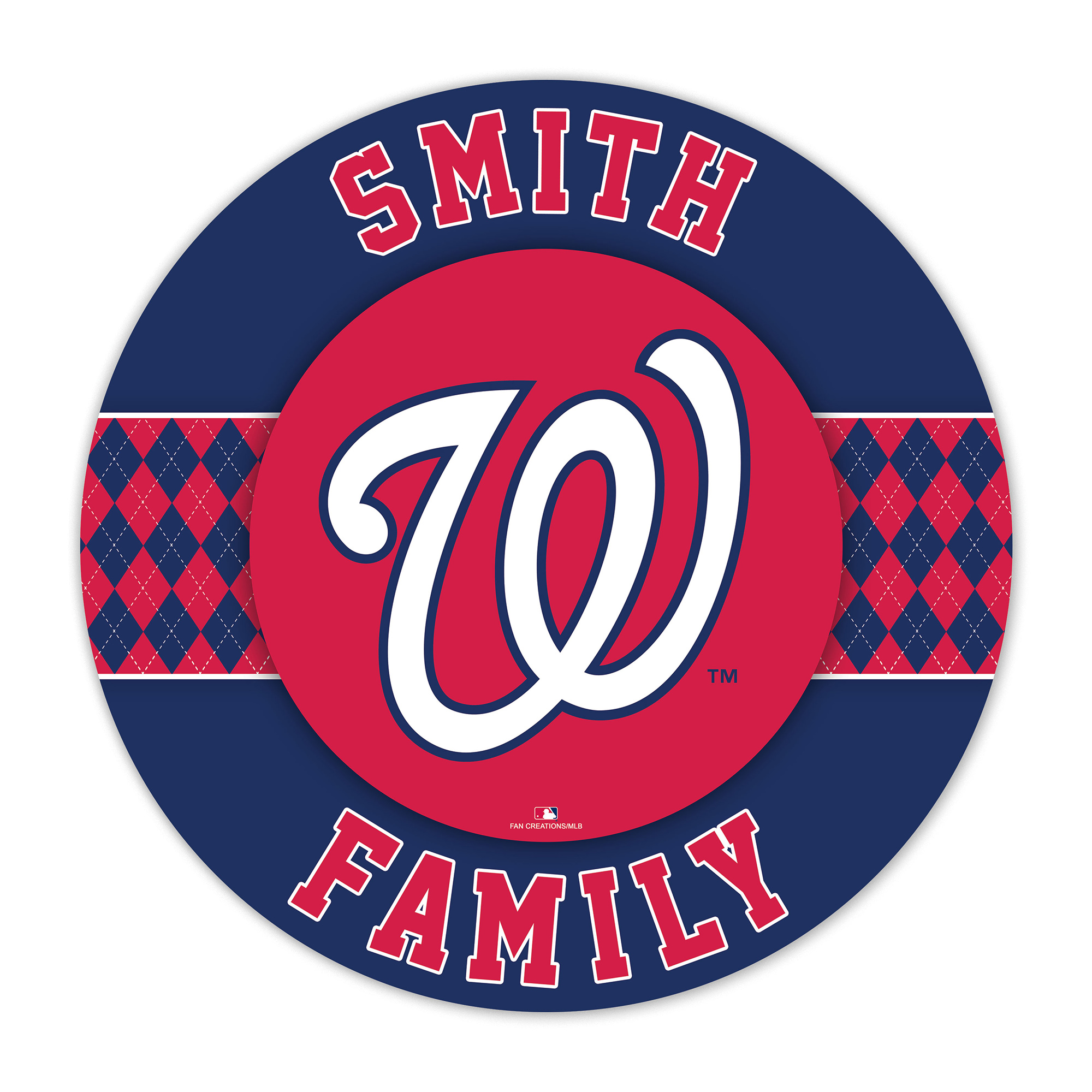 Washington Nationals 16" Personalized Circle Wall Art