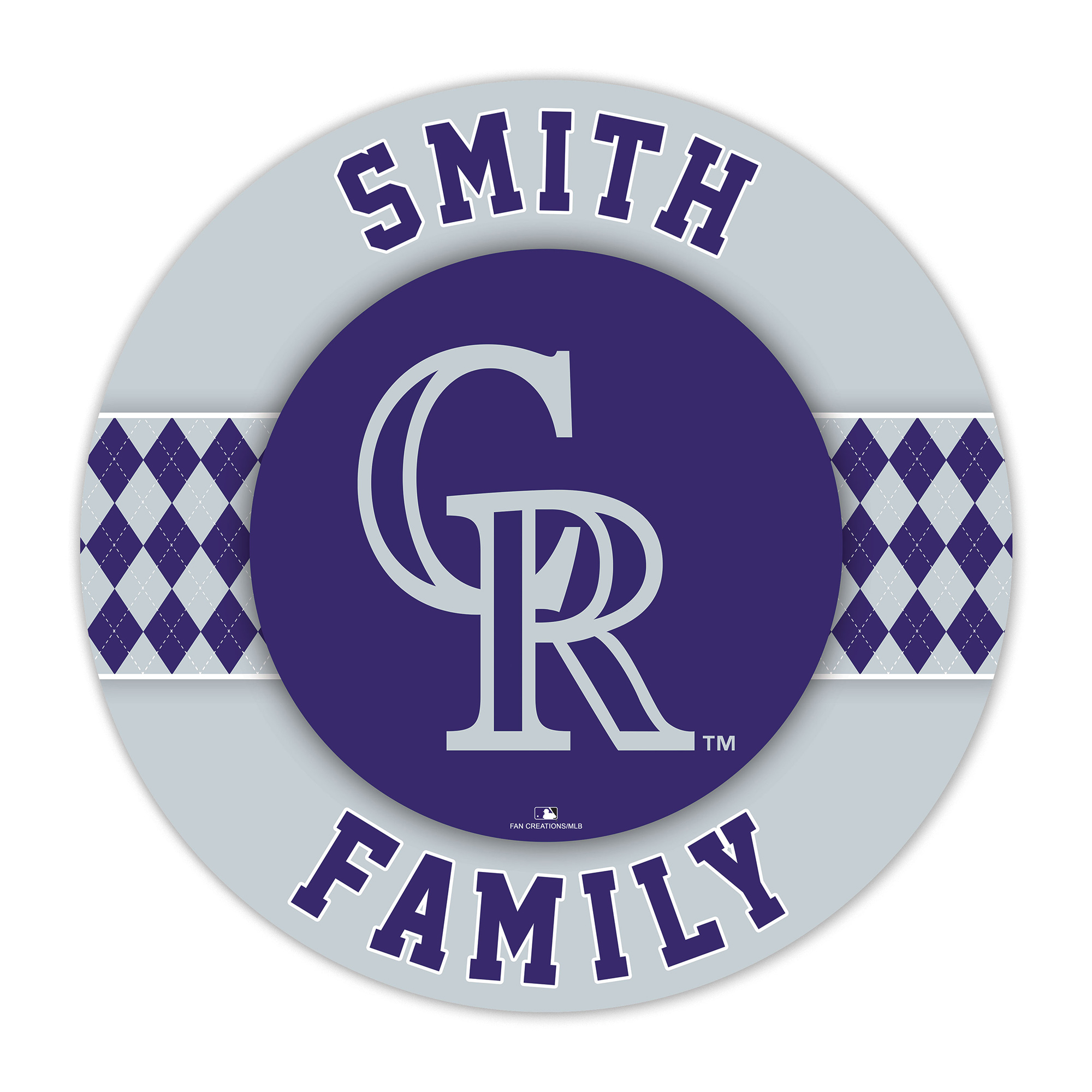 Colorado Rockies 16" Personalized Circle Wall Art