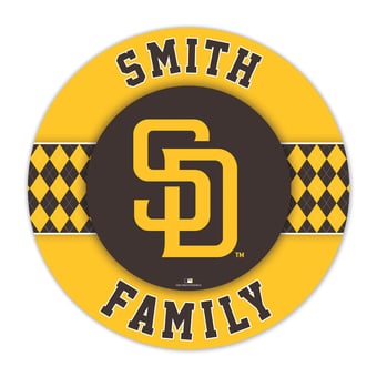 San Diego Padres 16" Personalized Circle Wall Art