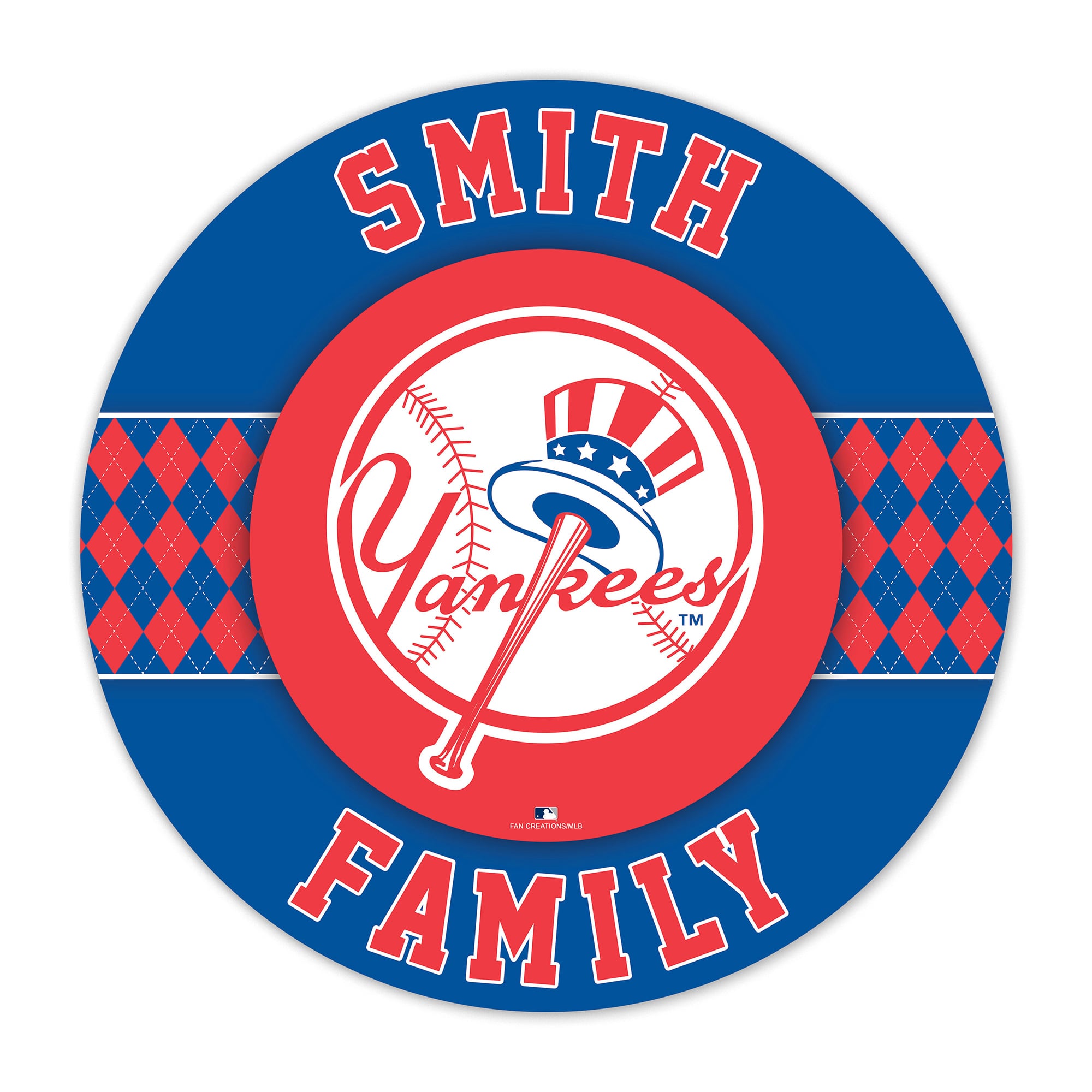 New York Yankees 16" Personalized Circle Wall Art