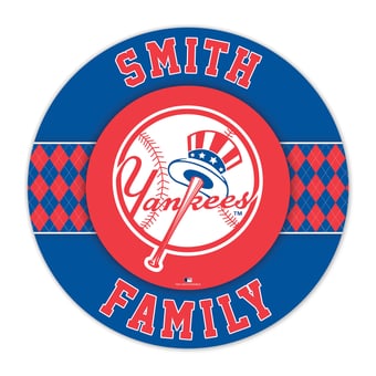 New York Yankees 16" Personalized Circle Wall Art
