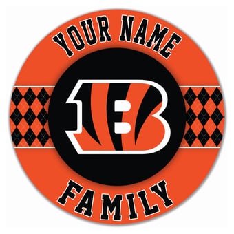 Cincinnati Bengals 16" Personalized Circle Wall Art