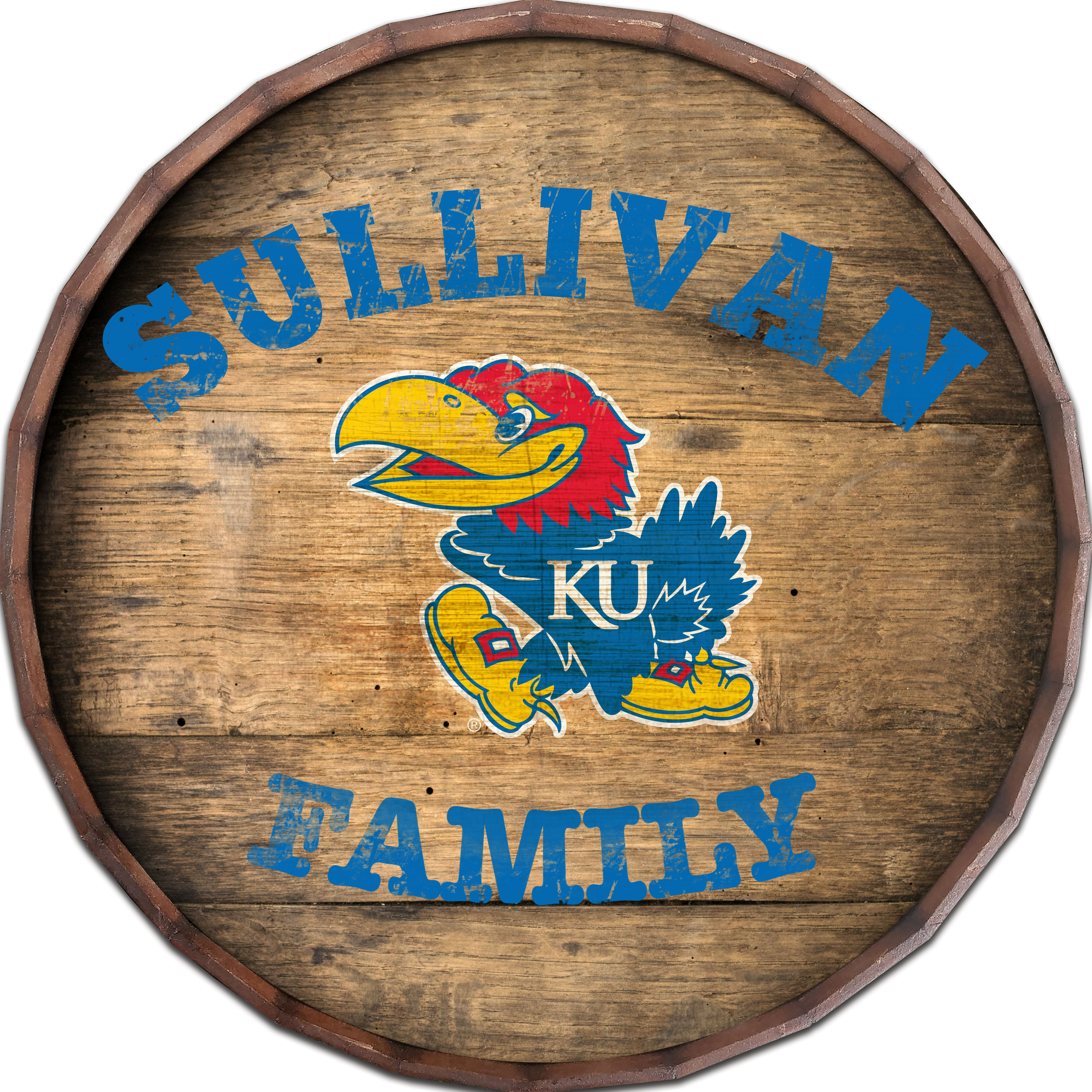 Kansas Jayhawks 24" Personalized Barrel Top
