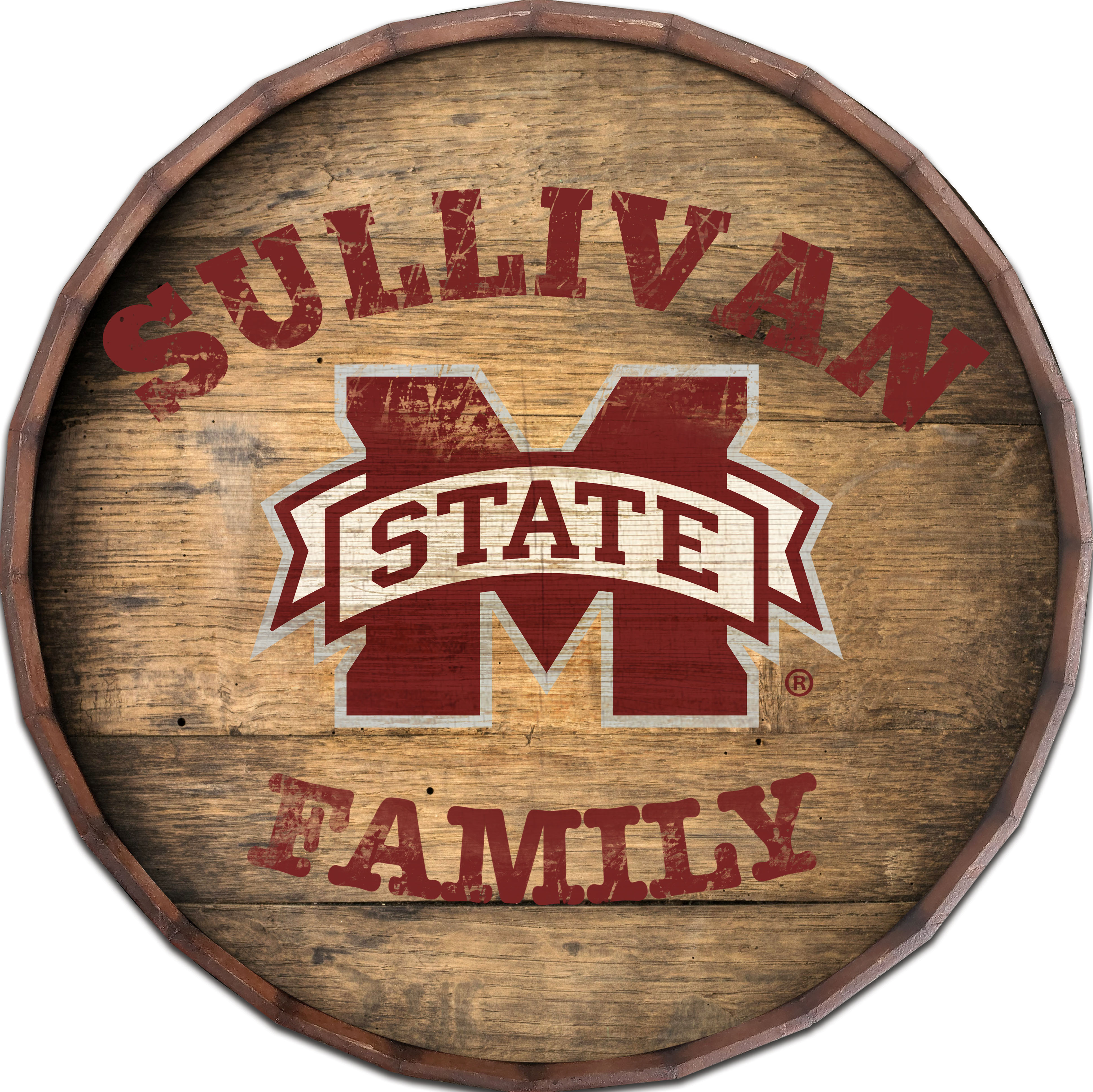 Mississippi State Bulldogs 24" Personalized Barrel Top