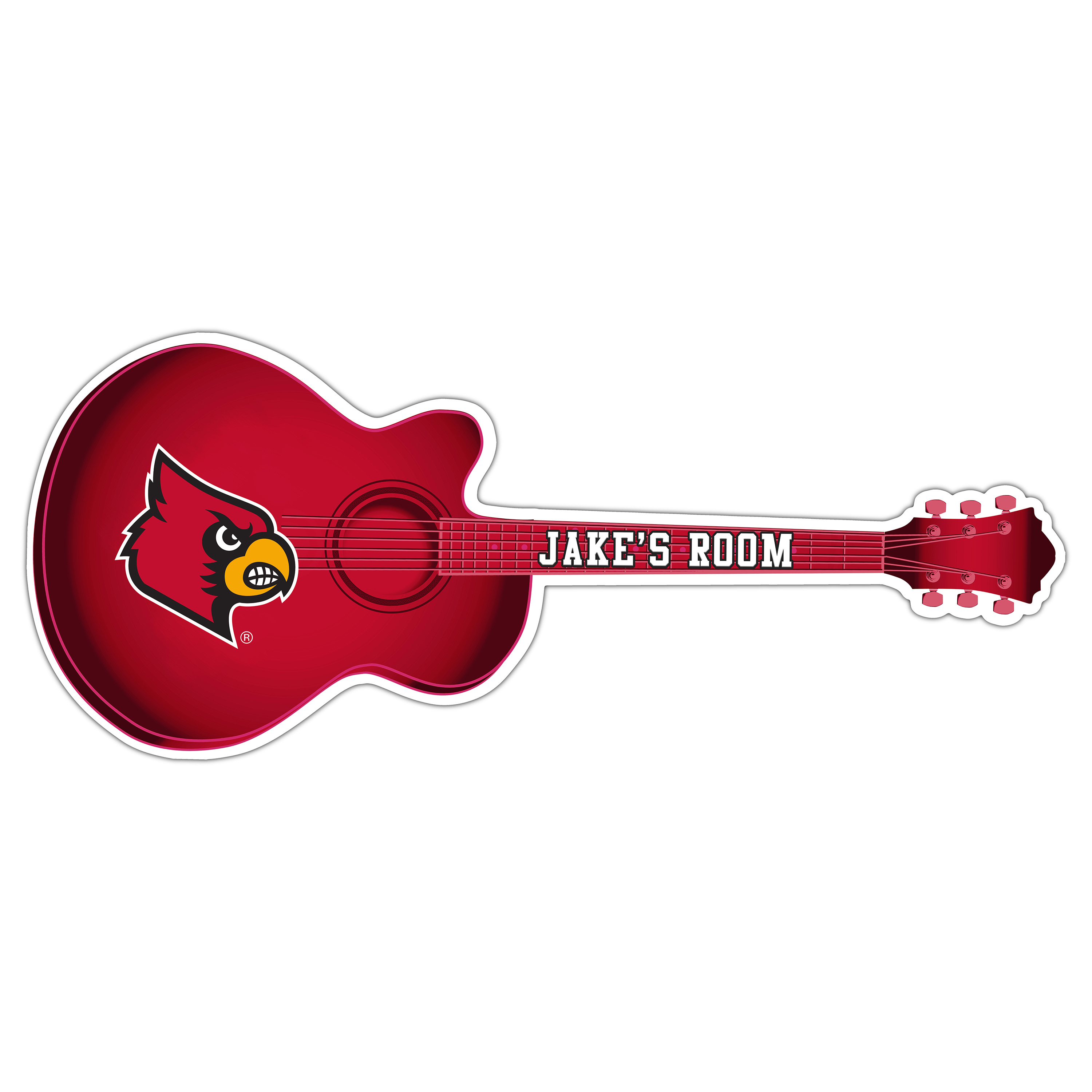 Louisville Cardinals 24" Customizable Guitar Sign