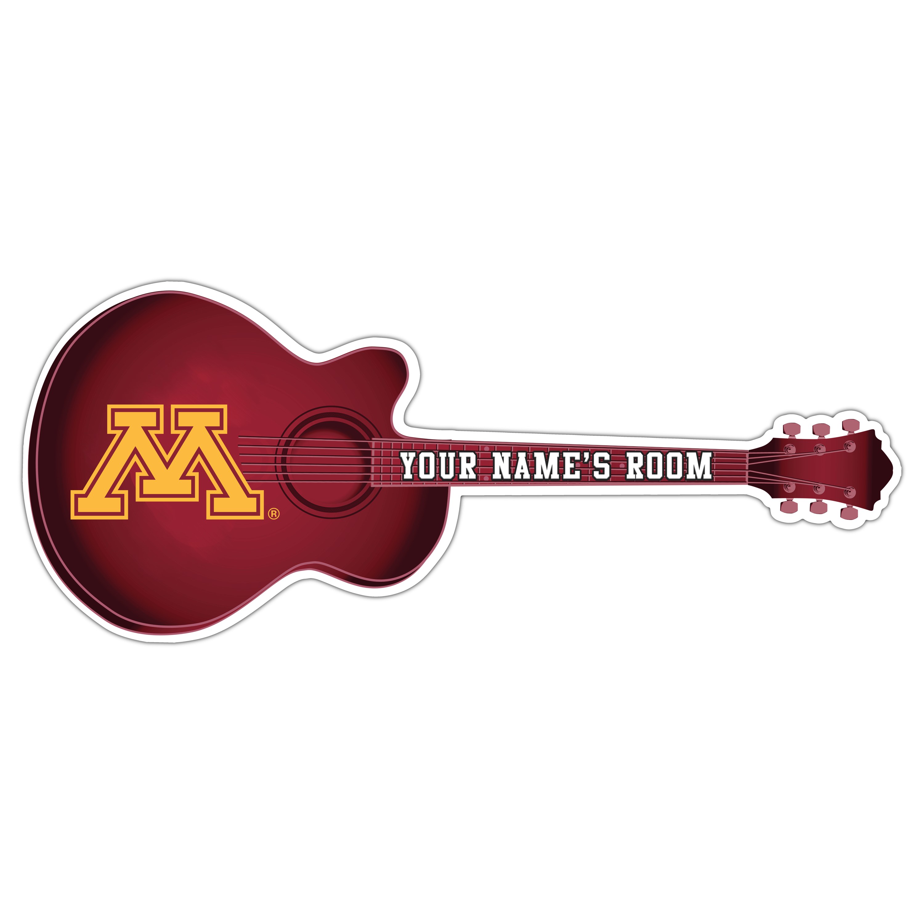 Minnesota Golden Gophers 24" Customizable Guitar Sign