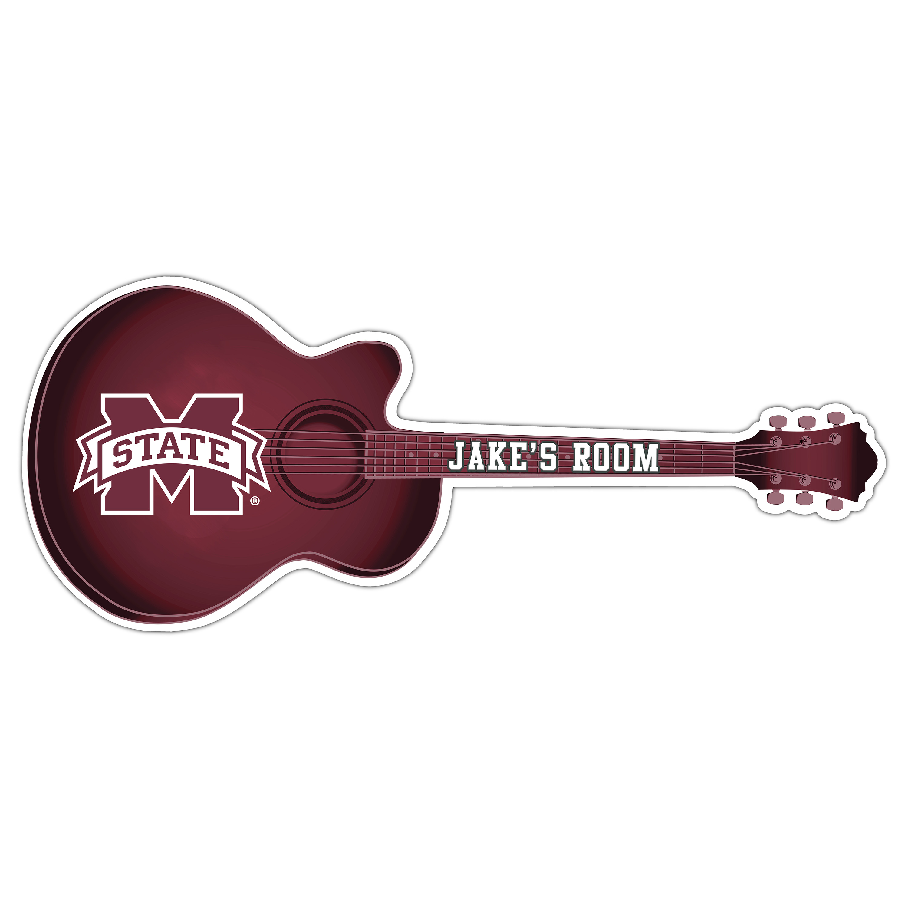 Mississippi State Bulldogs 24" Customizable Guitar Sign