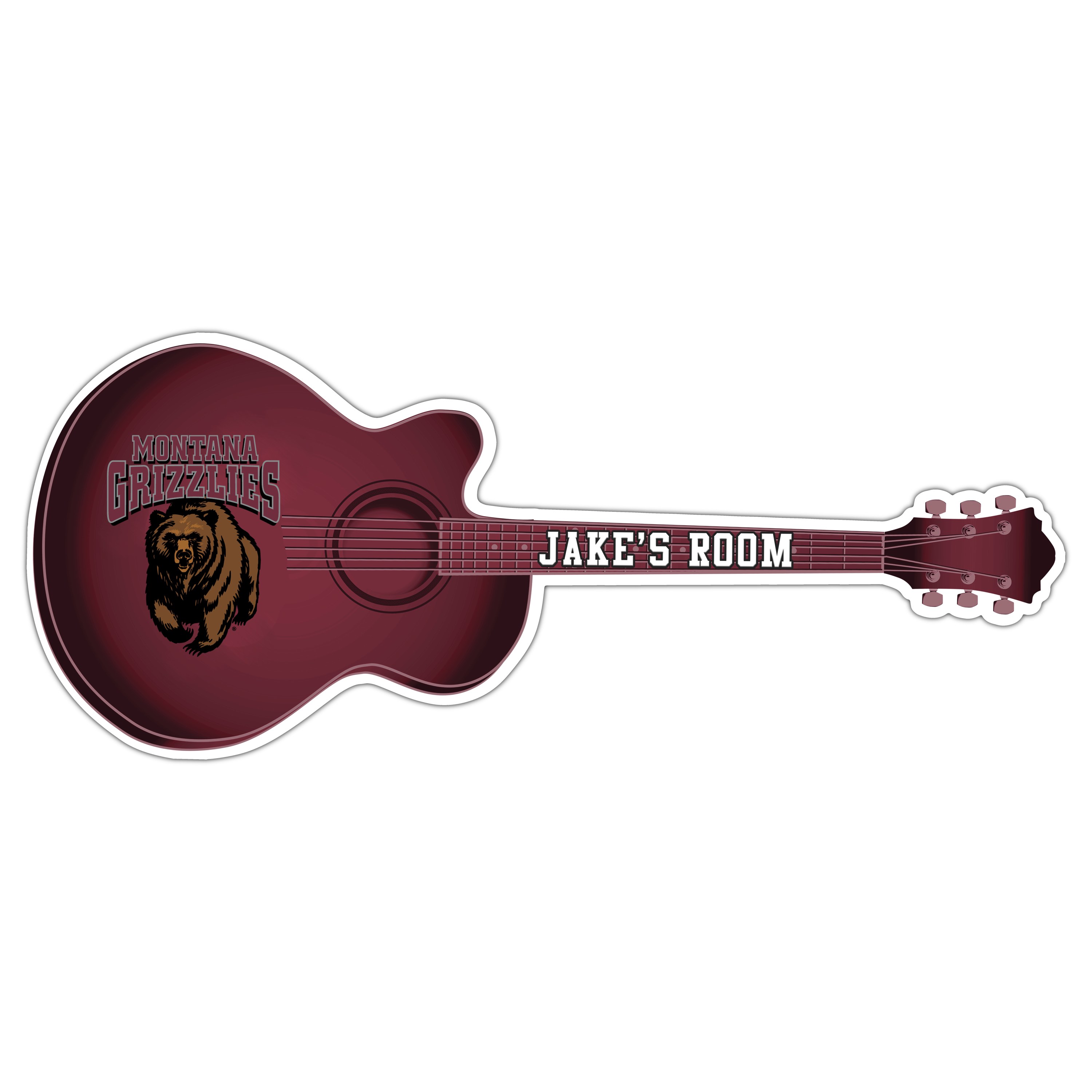 Montana Grizzlies 24" Customizable Guitar Sign