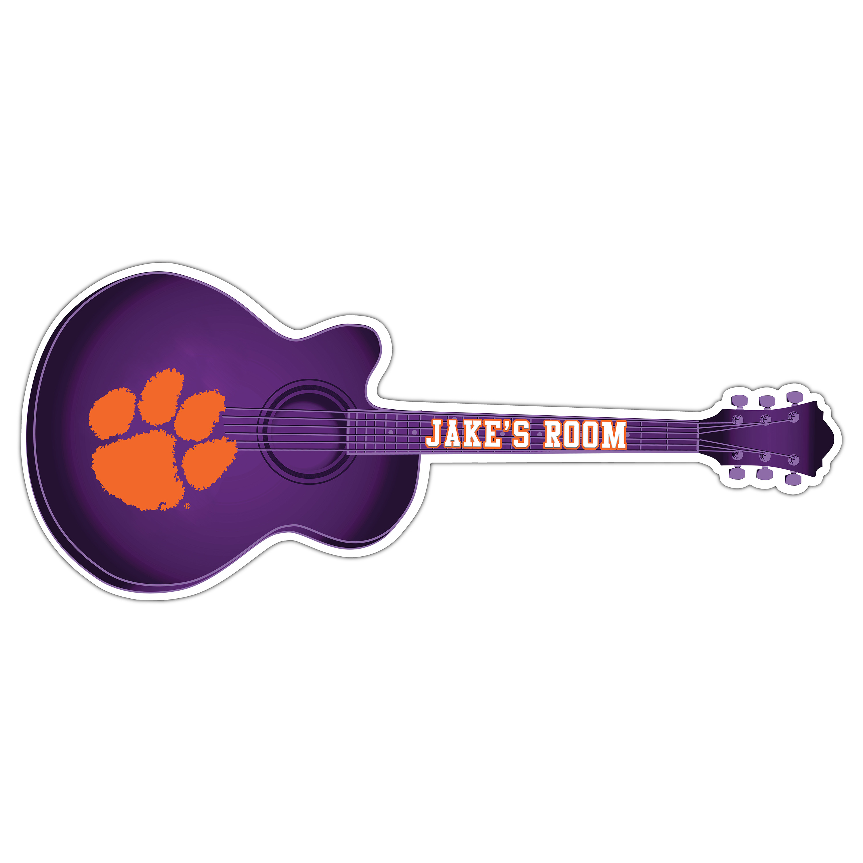 Clemson Tigers 24" Customizable Guitar Sign