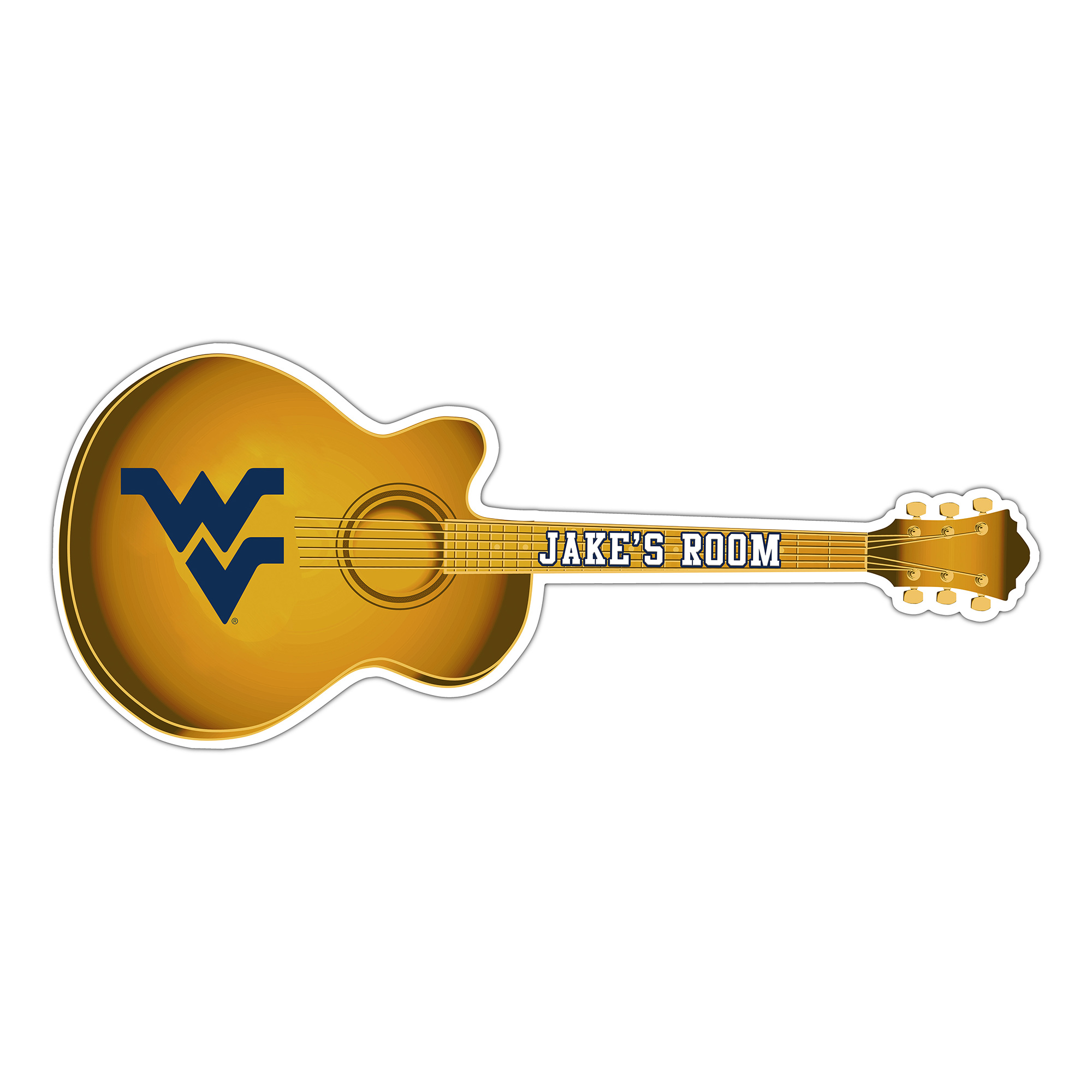 West Virginia Mountaineers 24" Customizable Guitar Sign