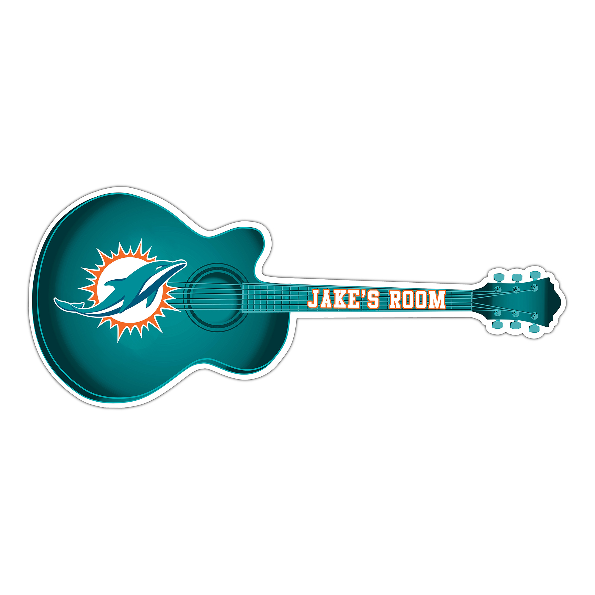 Miami Dolphins 24" Customizable Guitar Sign