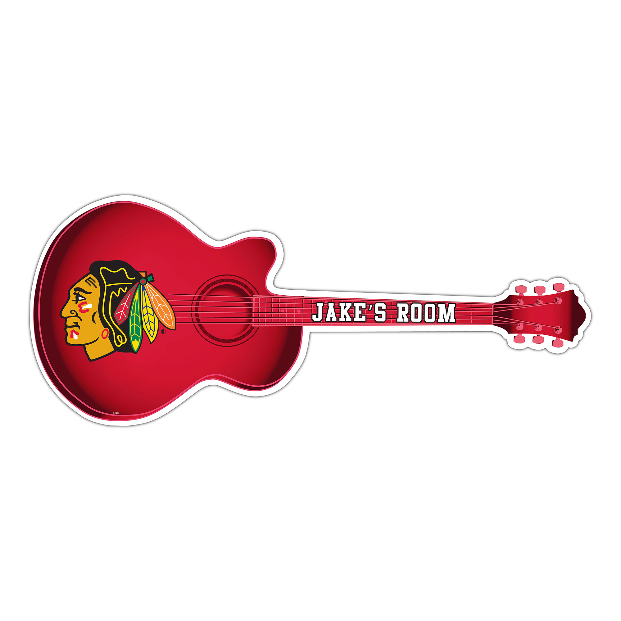 Chicago Blackhawks 24" Customizable Guitar Sign